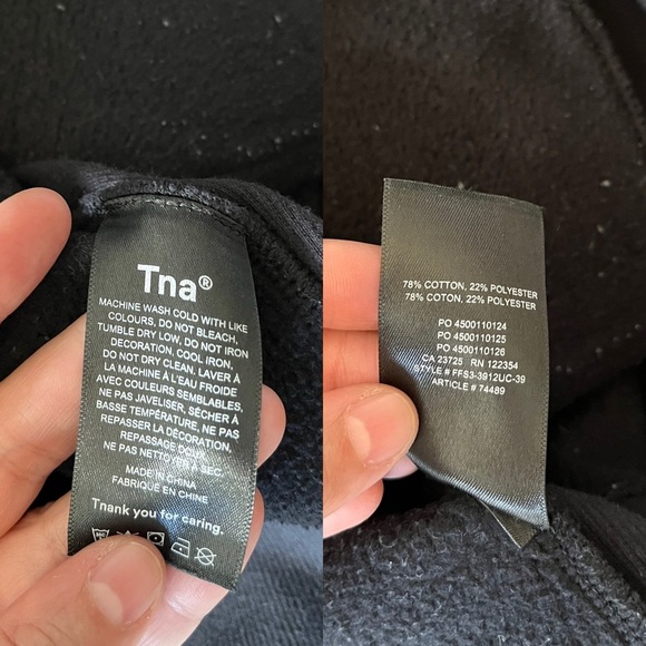 Rare TNA Floral Embroidered Black Hoodie S/M - Picture 9 of 11